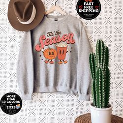 tis the season fall sweatshirt, retro fall sweatshirt, pumpkin spice sweatshirt, fall sweatshirt, autumn shirt, psl swea