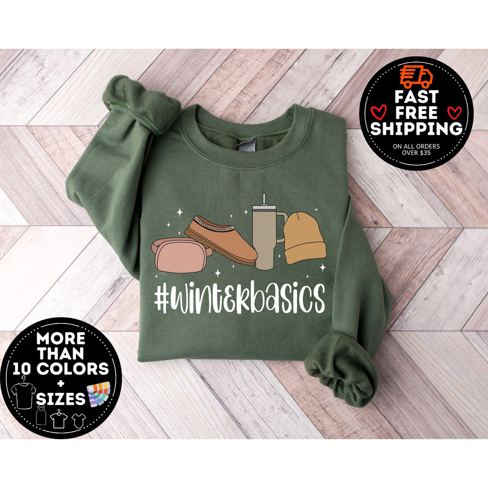 Winter Basics BooJee Sweatshirt, Womens Christmas Sweatshirt, Holiday Xmas Tee, Christmas Shirt, Holiday Shirt, Winter Lover, Christmas Gift.jpg
