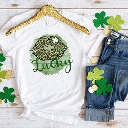 st patricks day shamrock shirt, lucky lip clover shirt, patrick lucky tee, st patricks gift shirt, patricks day gift tsh