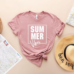 summer vibes shirt, summer shirt, vacation shirt, summer tee, summer vacation tee, fun summer shirt, summer tee 1