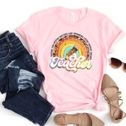 teacher rainbow shirt, teach love inspire, inspirational teacher shirt, teacher appreciation, gift for teacher, cute tea