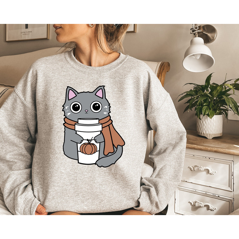 Thanksgiving Sweatshirt,Pumpkin Spice Sweater,Pumpkin Spice Cat Tshirt,Thankful Cat Sweater,Cat Lover Gift,Thankful Cat Shirt,Retro Fall Tee 1.jpg