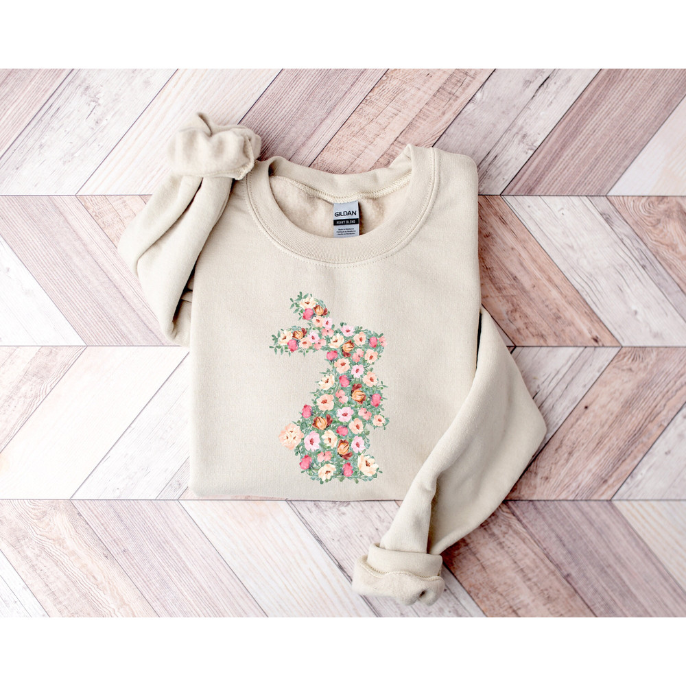 Spring Floral Bunny Shirt, Easter T-Shirt, Easter Bunny Sweatshirt, Floral Rabbit Sweatshirt, Spring Easter T-shirt,Easter Womens Sweatshirt.jpg