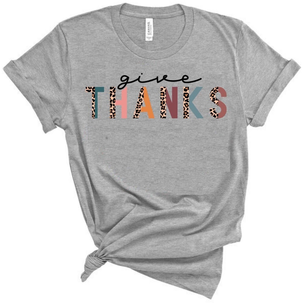 Thanksgiving Shirt, Fall T-shirt, Leopard Shirt Womens Thankful Shirt, Fall shirt, Cute Fall Graphic Tee, Give Thanks Shirt Thankful Blessed.jpg