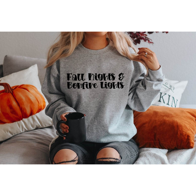Fall Nights And Bonfire Lights Sweatshirt,Fall Sweater,Halloween Party,Fall Sweatshirt,Fall Clothing,Unisex Hoodie,Halloween Gift,Hoodie.jpg