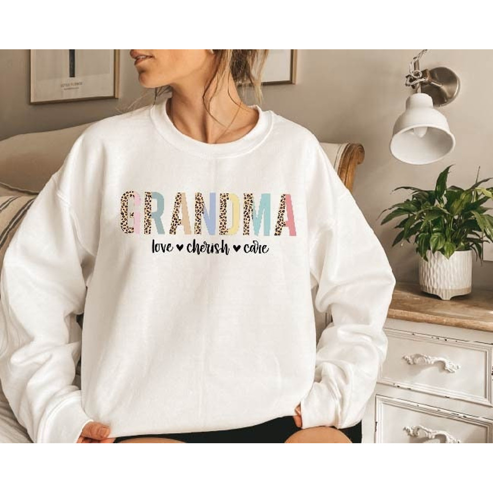 Grandma Sweatshirt,Grandma Leopard Sweater,Grandma Shirt,Gift For Grandma,Nana Crewneck,Grandma Hoodie,Grammy Shirt,Love Cherish Care,Mom.jpg