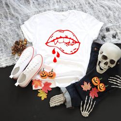 halloween shirt, vampire lips shirt, vampire shirt, halloween party shirt, funny halloween shirt, halloween tee, women h