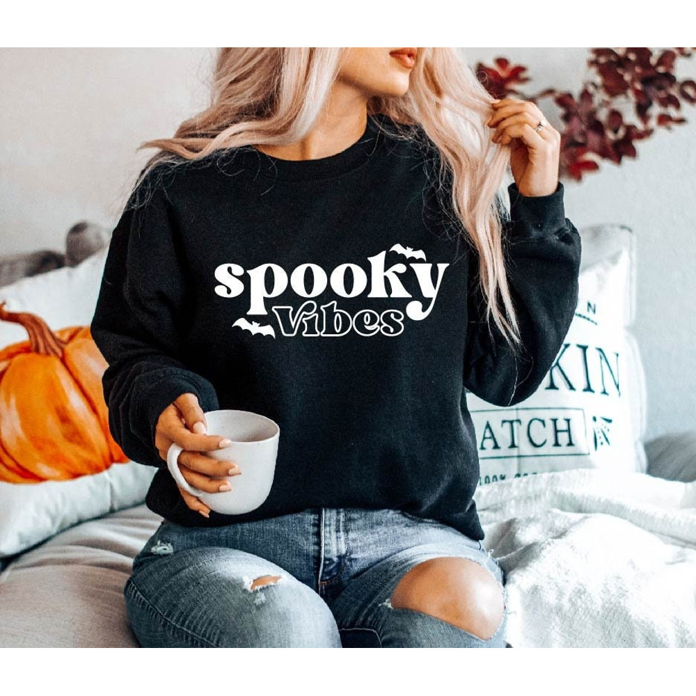 Halloween Sweatshirt, Spooky Vibes, Spooky Shirt, Halloween Sweater, Spooky Season, Halloween Witches, Halloween Gift.jpg
