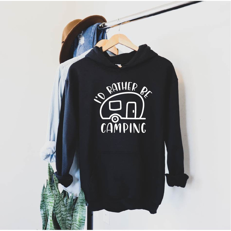 I'd rather be camping, Camping Sweatshirt, Camping Hoodie, Camping Gift for Her, Camping Tees, Camping Season, Favorite Sports, Camping.jpg