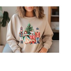 nutcracker sweatshirt, sugar plum fairy sweatshirt, christmas sweater, cozy holiday sweater, comfort colors hoodie, cute