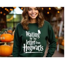 waiting for my letter sweatshirt, wizard school hoodie, wizard wand, magical owl, wizard castle, book lovers clothing, p