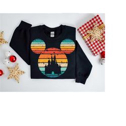 retro disney castle sweatshirt, disneyland shirt, disney shirt, magic kingdom shirt, epcot family shirt, mickey mouse sh