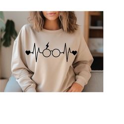 hp heartbeats sweatshirt, wizard sweatshirt, magic castle shirt, potterhead gift, hp glasses shirt, witch shirt, wizardr