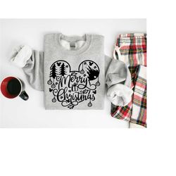 merry christmas sweatshirt, christmas mickey mouse hoodie, mickey lover sweatshirt, cute disney gift, disney christmas h