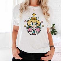 pink princess, princess peach crown shirt, princess peach star shirt, princess peach shirt, super mario shirt