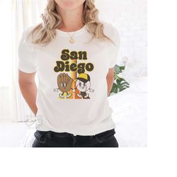 san diego retro baseball character shirt, san diego baseball, retro character tee, san diego  baseball tee