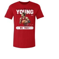 trae young men's cotton t-shirt - atlanta basketball trae young trust wht