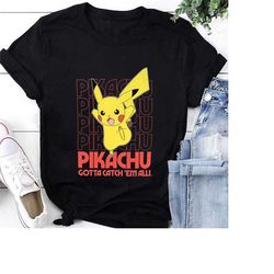 pokemon pikachu nintendo game t-shirt, pikachu gotta catch 'em all shirt, pikachu shirt fan gift, pikachu pokemon shirt,