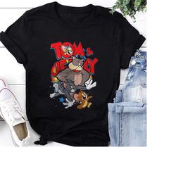 tom and jerry and spike t-shirt, tom and jerry shirt fan gifts, tom and jerry cartoon network shirt, tom and jerry vinta