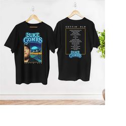 graphic luke combs shirt, luke combs growing up and getting old 2024 tour t-shirt, luke combs country music shirt, luke