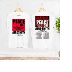 graphic aerosmith tour 2023 t-shirt, peace out farewell aerosmith shirt, rock band aerosmith fan gifts shirt, aerosmith