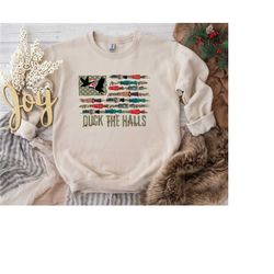 duck the halls christmas sweatshirt, christmas duck hunting sweater, christmas hunting sweatshirt, mallard duck hoodie,