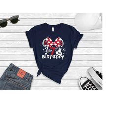 minnie 7th birthday shirt, seventh birthday tee, minnie birthday tee, 7 year old birthday shirt, birthday girl shirt, di