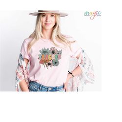 floral teacher shirt, flower teacher shirt, retro teacher shirt, vintage teacher shirt, teacher raglan shirt, gift for t