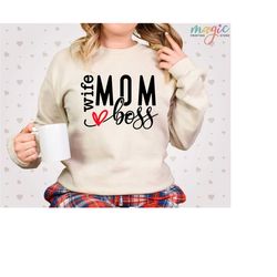 wife mom boss hoodies, wife life sweatshirt, boss sweater, entrepreneur gift, mom workout, mom boss birthday gift, gift