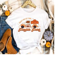 meet me at the pumpkin patch shirts, fall shirts, vintage tees, pumpkin in the truck tees