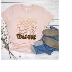 retro leopard teach shirt, retro teach shirt, retro teach t shirt, teacher gift shirt, retro teacher shirt, teacher leop