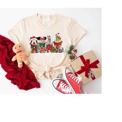 christmas disney characters coffee shirt, christmas mickey and friends shirt, merry christmas tee, christmas disney shir