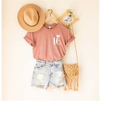 sixteeen pocket shirt, hello 16 tee, 16th birthday gift for girls, gift for daughter, sixteenth birthday,birthday gift,