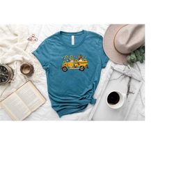 bee gnomes in old truck, bee kind gnomes, bee gnome shirt, spring gnome tee, cute bees gnome tshirt, sunflower gnome shi