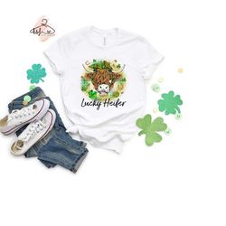 lucky heifer st patrick's shirt, st patrick's day shirt, heifer shirt, st patrick's day clover tee, lucky shirt, irish s