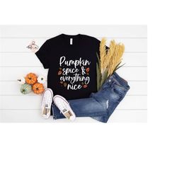 pumpkin spice and everything nice shirt, pumpkin spice shirt, fall vibes shirt, pumpkin shirt, pumpkin spice latte tee,