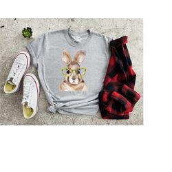 easter bunny with glasses shirt,bunny with glasses shirt,kids easter shirt,trendy easter shirt,woman easter shirt,teache