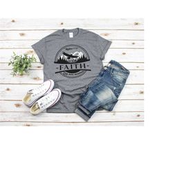 faith shirt, faith can move mountains shirt, christian gift, faith motivational shirt, bible verse shirt, church team gi