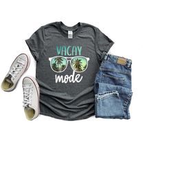 vacay mode shirt, palm trees beach shirt, sun glasses vacay mode shirt, beach shirts, vacay mode t-shirt, summer vacatio