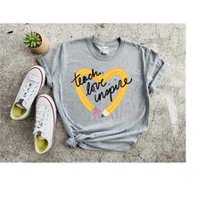 teach love inspire shirt, teacher shirt, teacher gift, teach love inspire pencil shirt, cute teacher shirt,teacher gift