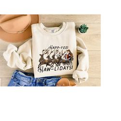 christmas sweatshirt, santa reindeer sleigh shirt, family matching, christmas family matching shirt, christmas sweater,m