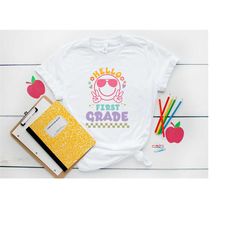 hello 1st grade shirt, hello first grade shirt, kindergarten shirt, back to school shirt, first day of school shirt, tea