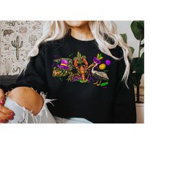 mardi gras crawfish sweatshirt, mardi gras shirt, mardi gras sweatshirt, mardi gras alligator shirt, louisiana shirt, fa