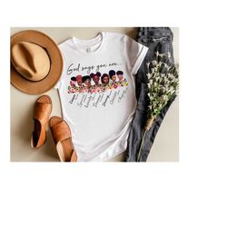 afro black woman shirt, god says you are, silhouette african american shirt, melanin black girl shirt, afro woman shirt,