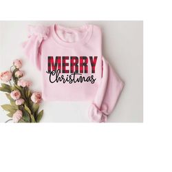 merry christmas shirt, christmas family matching shirt, buffalo plaid christmas sweatshirt, christmas sweater, christmas