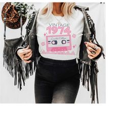 50th birthday shirts for women, 50th birthday gift for women, 1974 birthday t shirt, 1974 gifts for women, born in 1974,