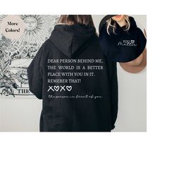 dear person behind me sweatshirt, you are enough, mental health matters, aesthetic you matter, mental health sweatshirt,
