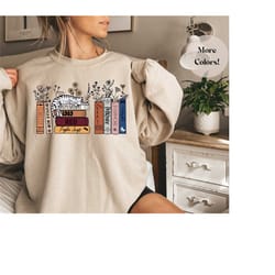 cat music album books shirt, 1989 sweatshirt, floral album shirt, music sweatshirt, sweatshirt gift for her, gift for mu