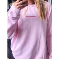 embroidered a little emotional sweatshirt | embroidered crewneck | mental health shirt | oversized sweatshirt | aestheti