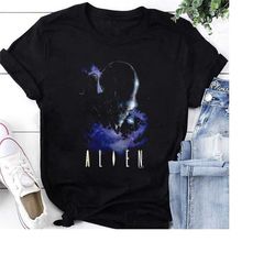 alien xenomorph in space t-shirt, aliens sci-fi horror movie retro shirt, aliens xenomorph shirt fan gifts, aliens movie